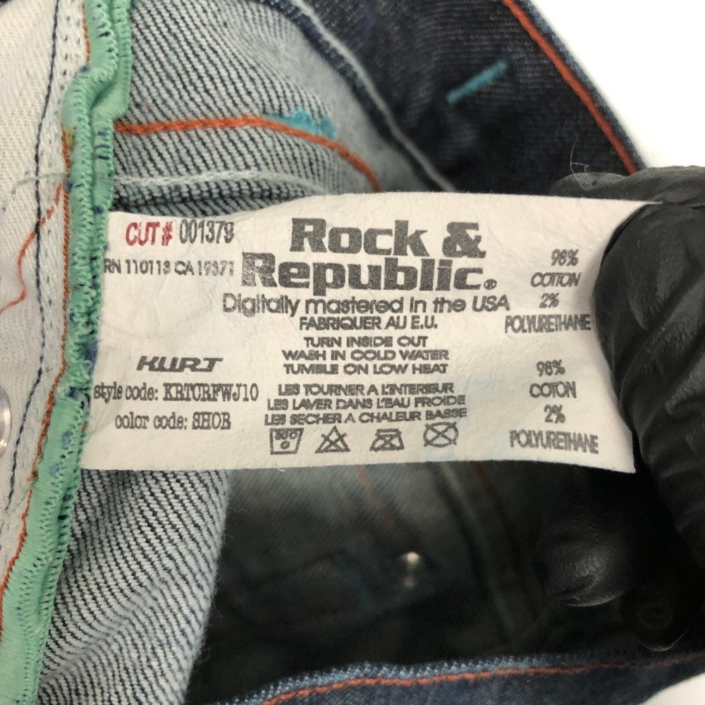 Rock & Republic Kurt Jeans Womens 26 Blue Low Rise Slim Bootcut Stretch 26x32 - Picture 6 of 16